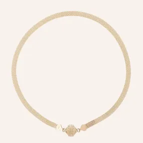 Flat Weave 14K Gold Necklace