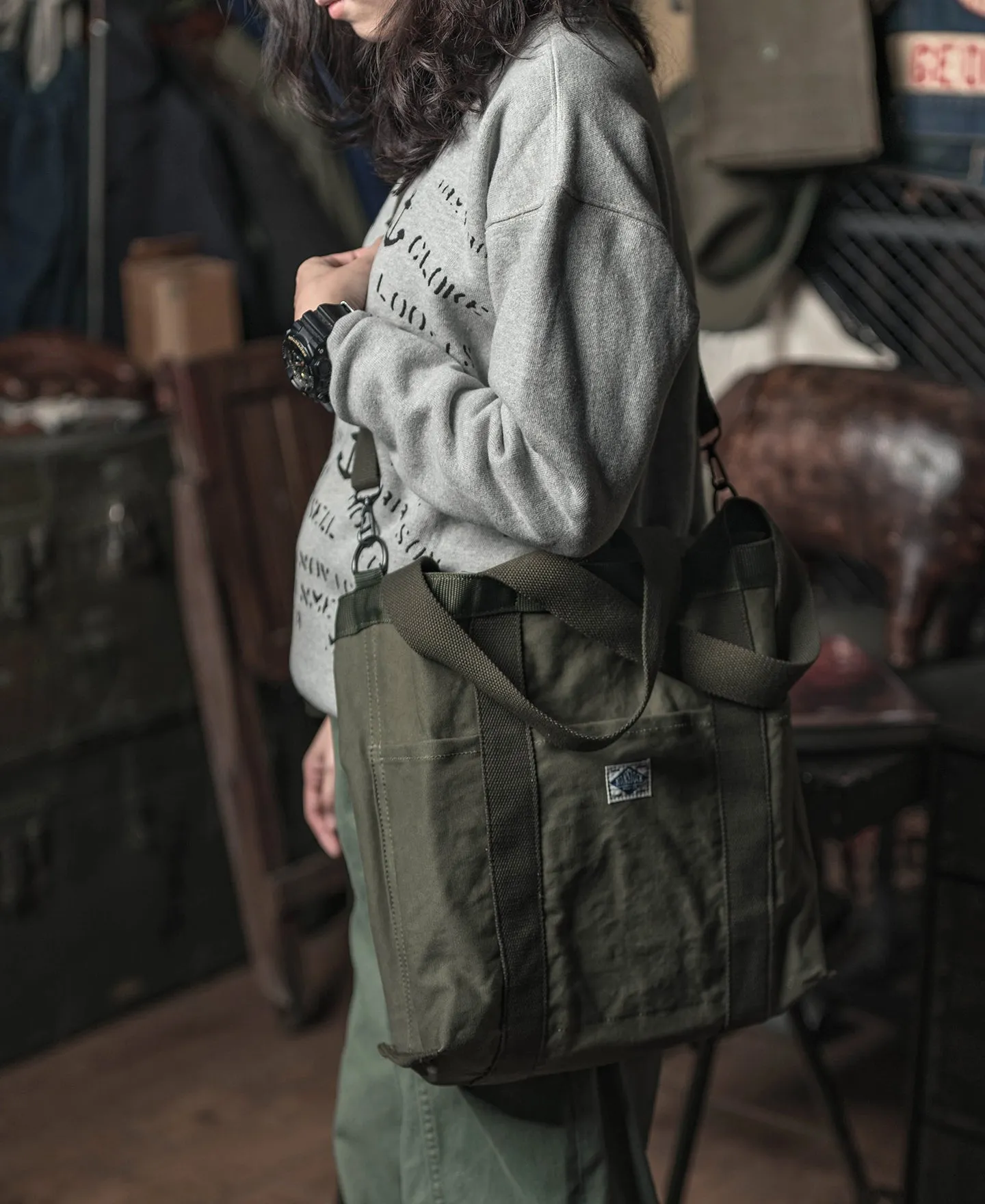 18 oz Canvas Tote Bag - Olive