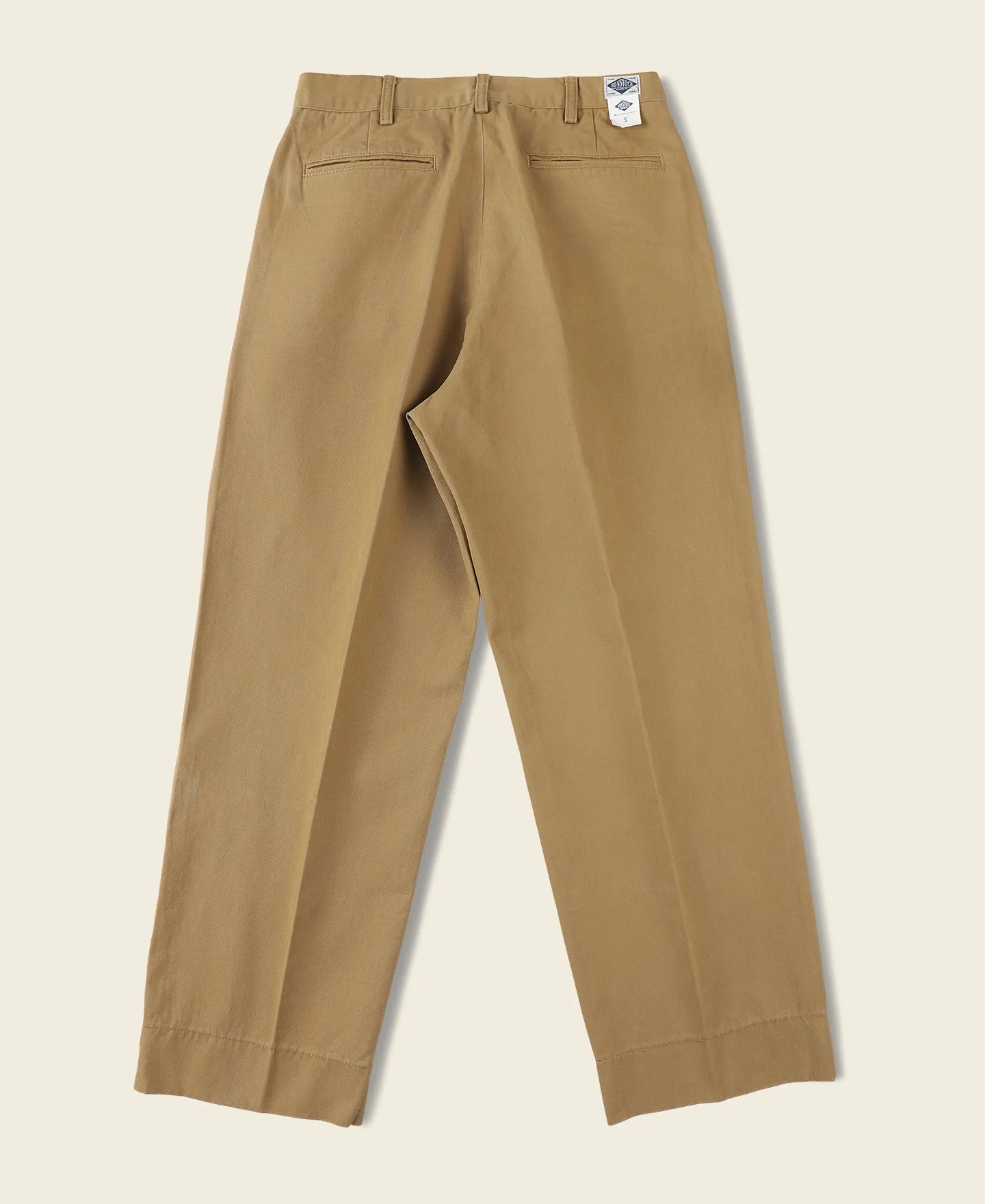 1930s IVY Style Double Pleated Chino Trousers - Yellow