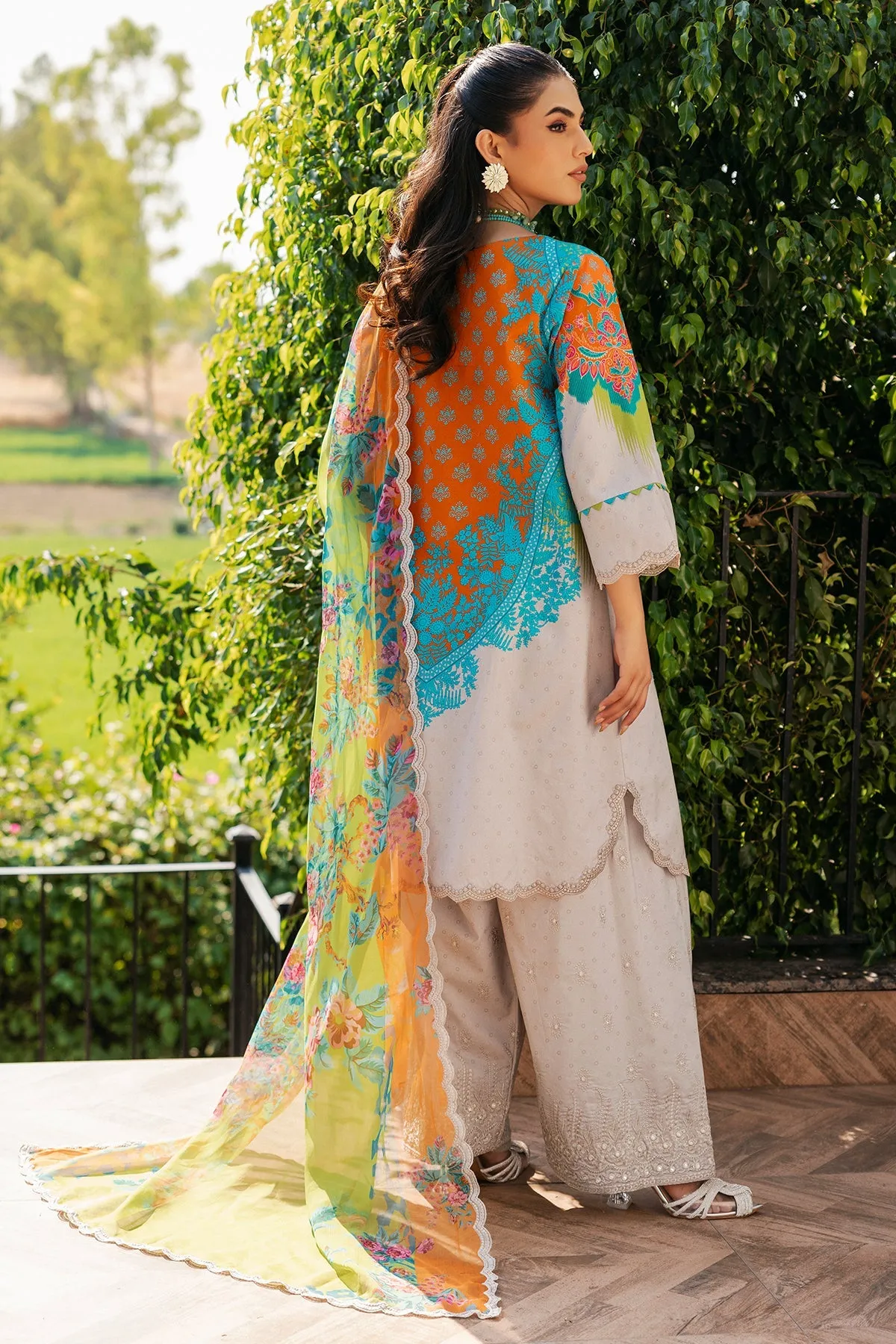 3-Piece Printed Lawn Shirt with Chiffon Dupatta and Trouser - CPM-4-032