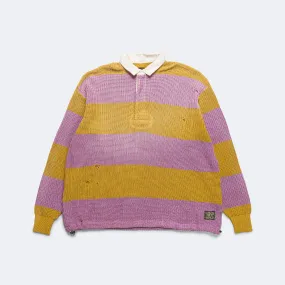 5G Cotton Knit RUGGER Shirt Yellow Pink