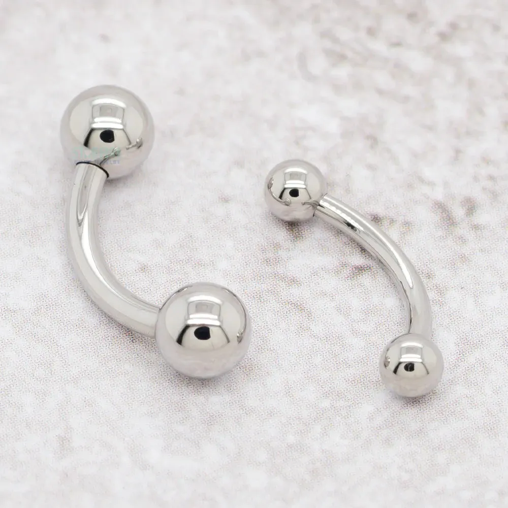 8 Gauge Stainless Steel Curved Barbell