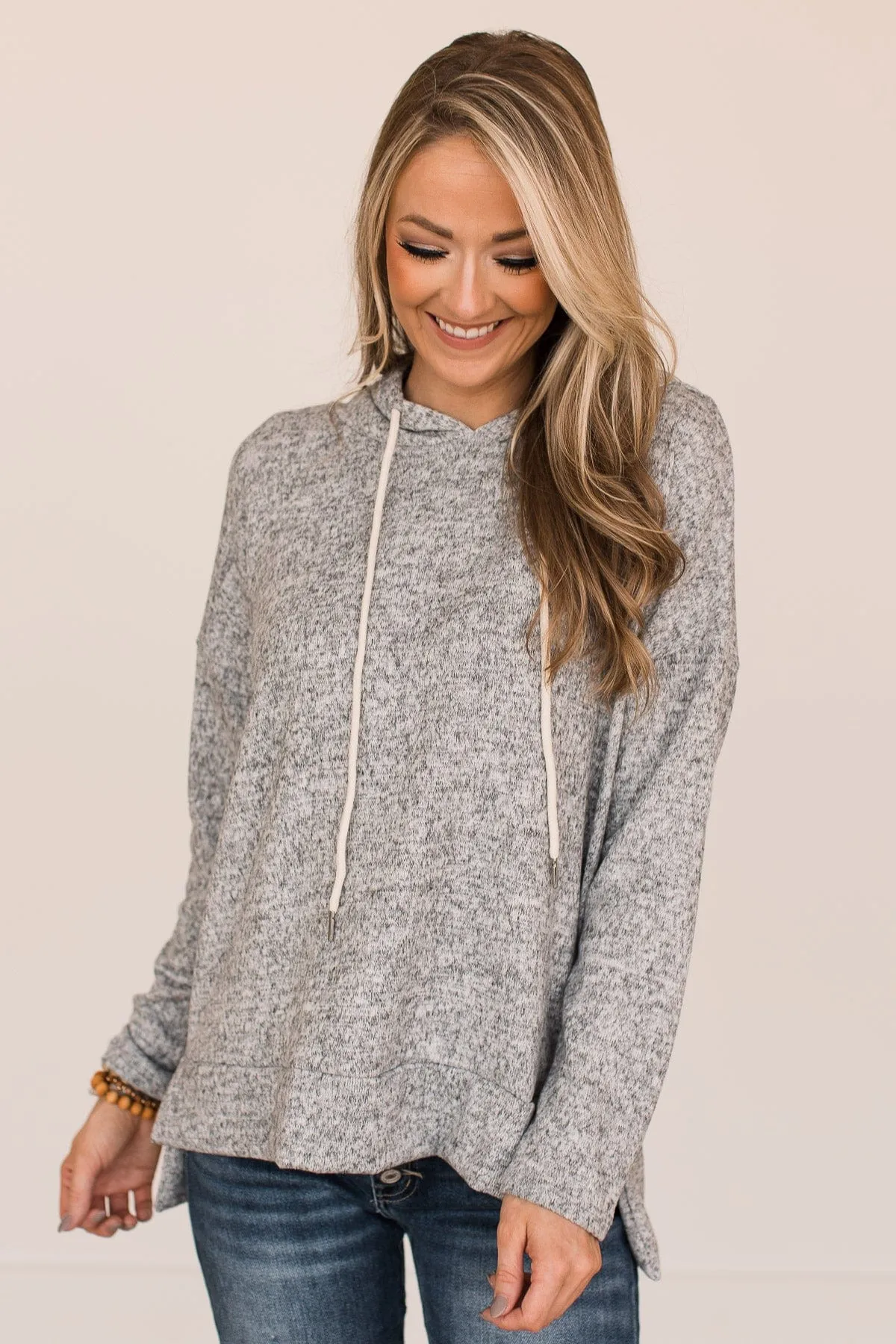 Heather Grey Beautiful Day Hooded Top