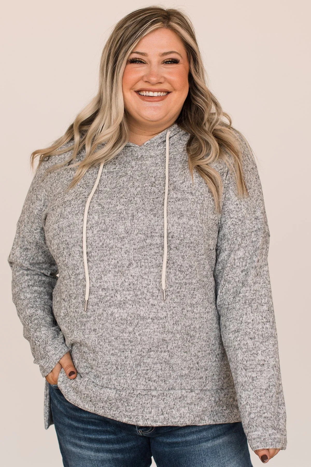 Heather Grey Beautiful Day Hooded Top