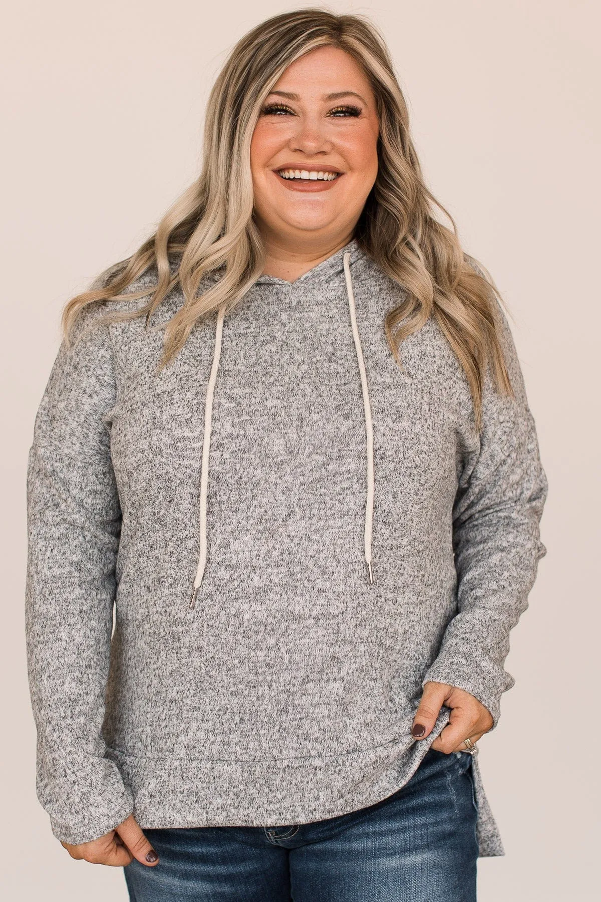 Heather Grey Beautiful Day Hooded Top