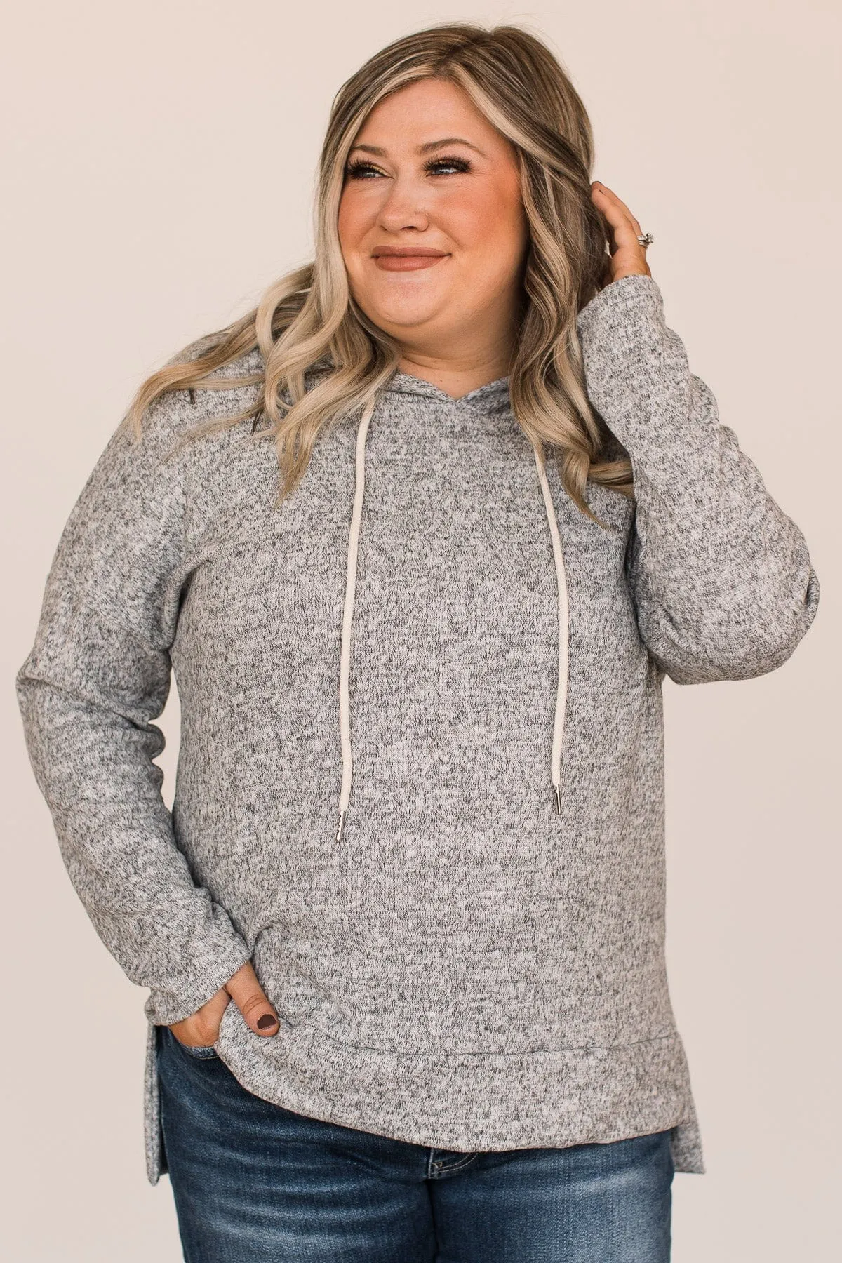 Heather Grey Beautiful Day Hooded Top