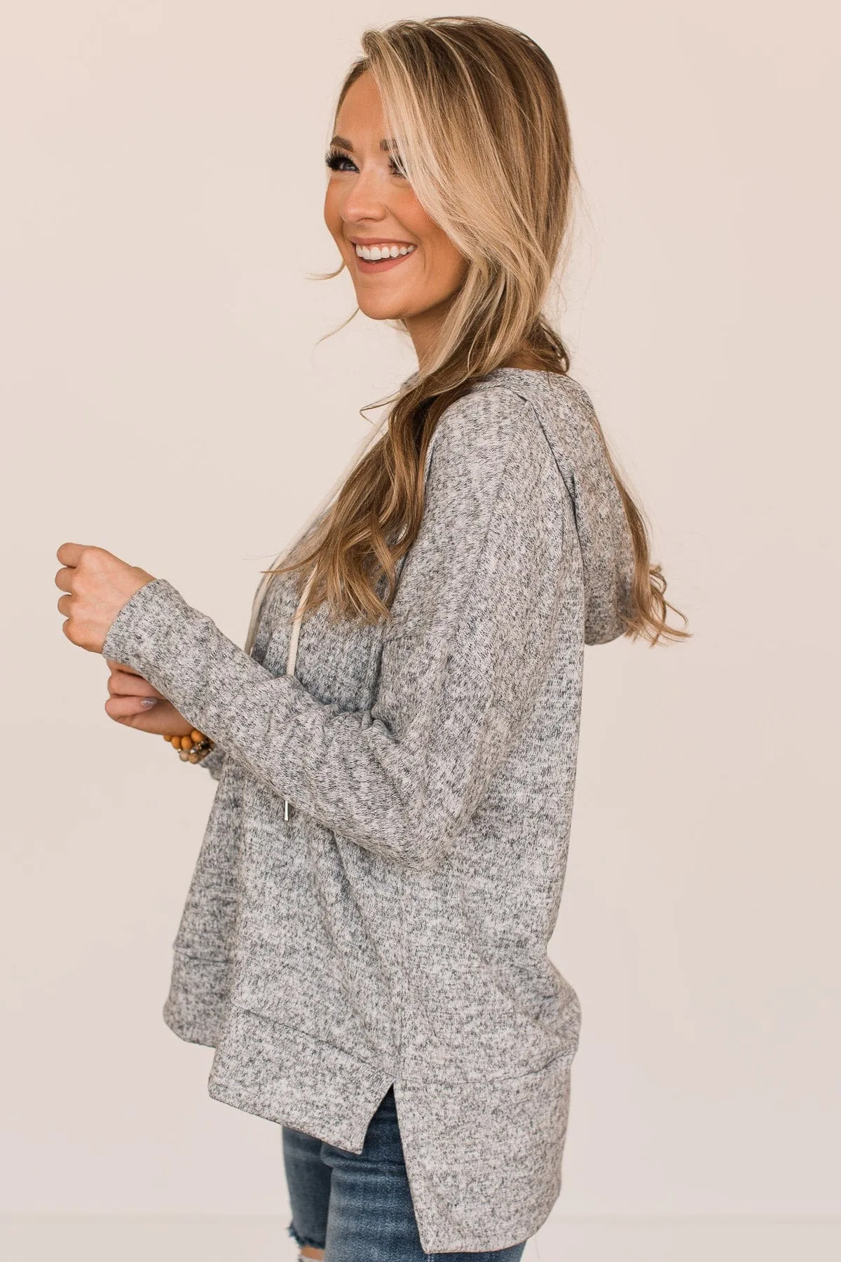 Heather Grey Beautiful Day Hooded Top