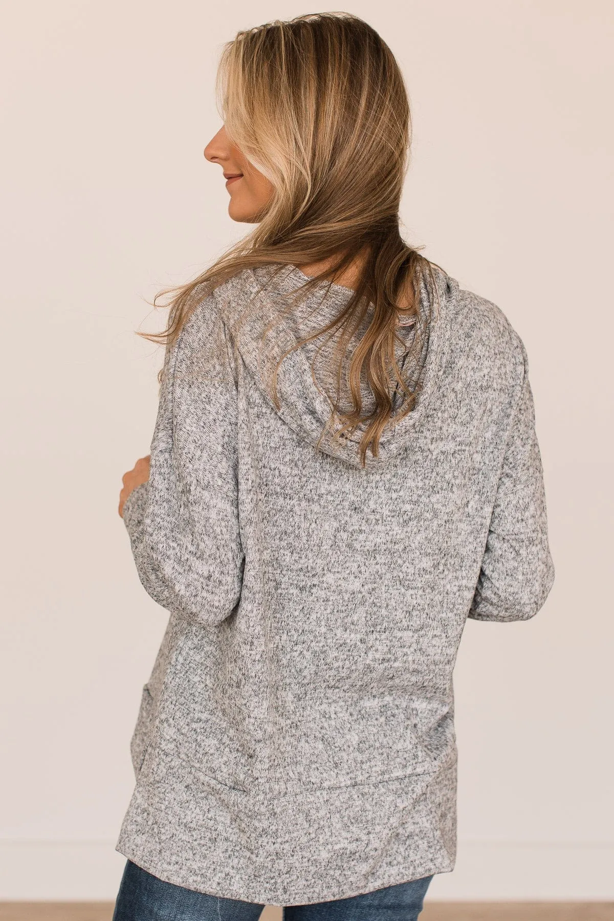 Heather Grey Beautiful Day Hooded Top