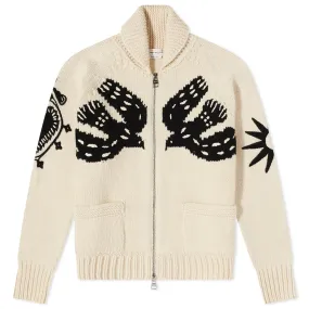 Alexander McQueen Heavy Knit CardiganIvory & Black