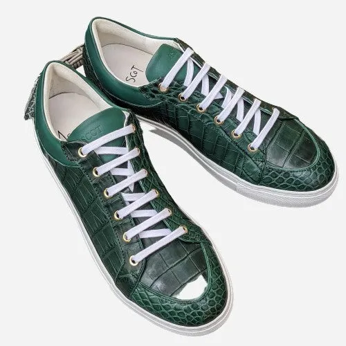 Ascot Sneakers - Green Crocodile