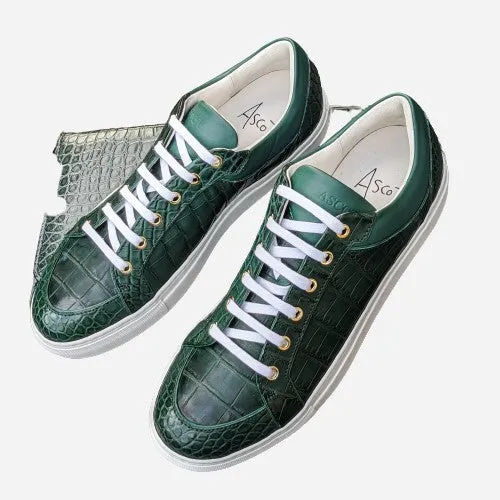 Ascot Sneakers - Green Crocodile