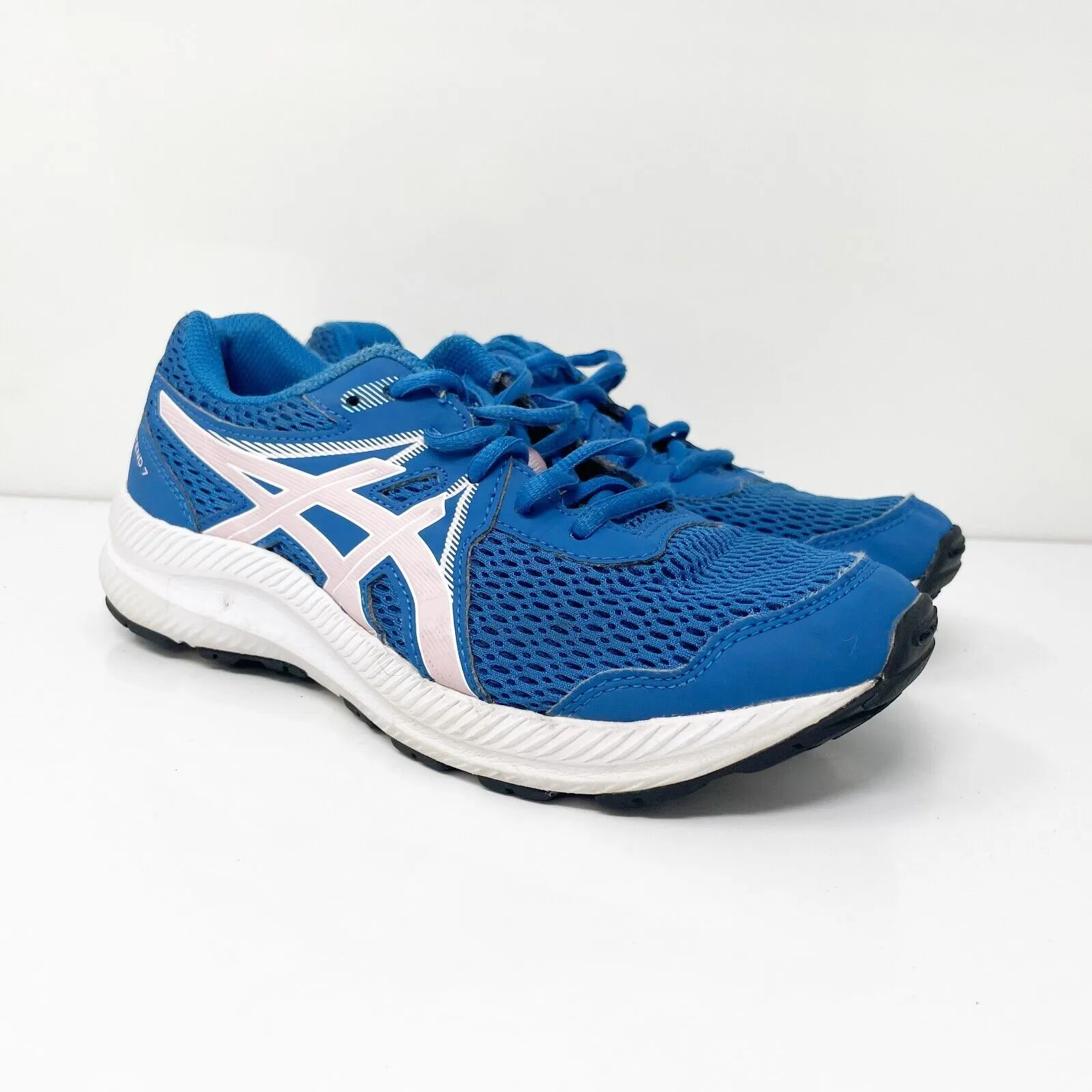 Asics Boys Contend 7 1014A192 Blue Running Shoes Sneakers Size 5