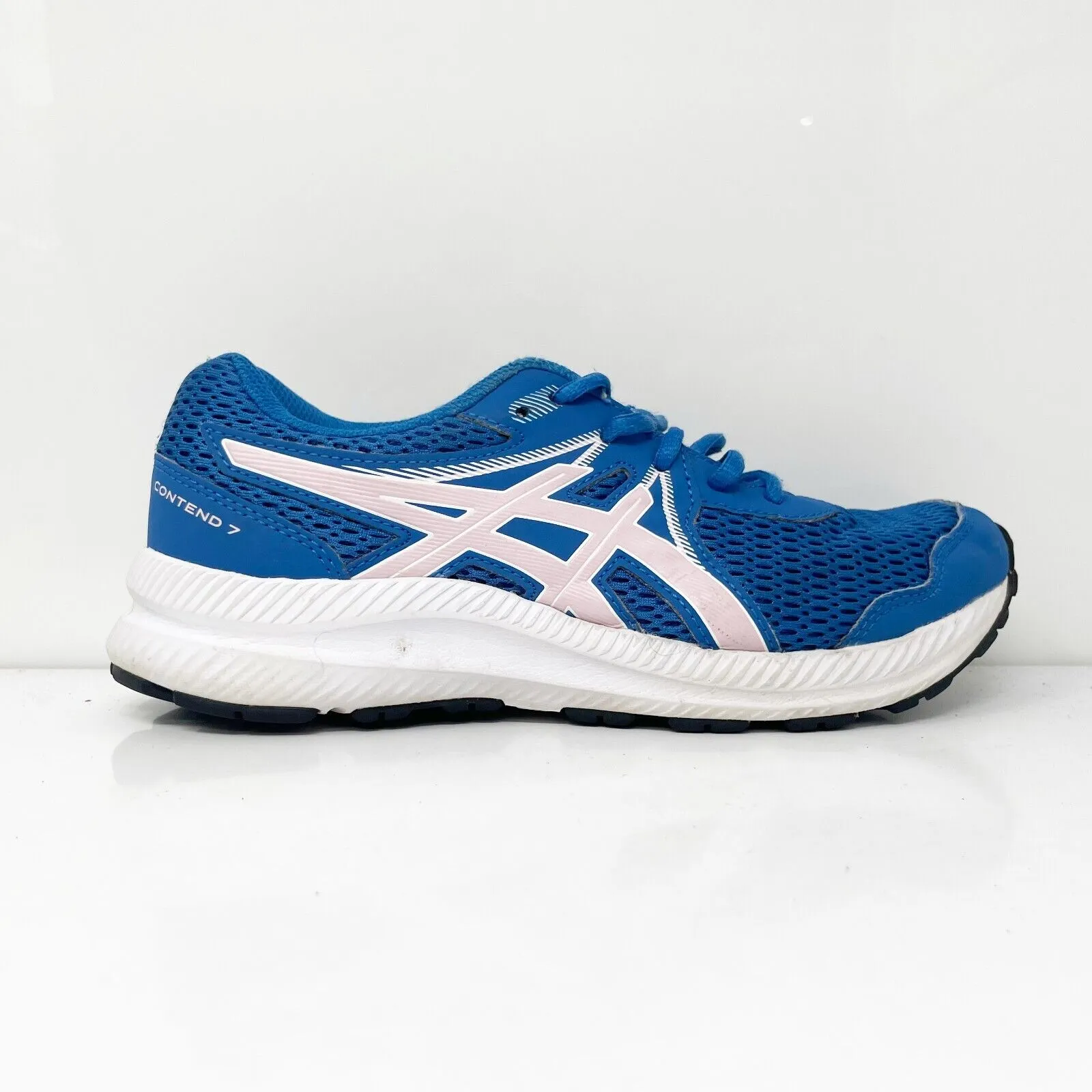 Asics Boys Contend 7 1014A192 Blue Running Shoes Sneakers Size 5