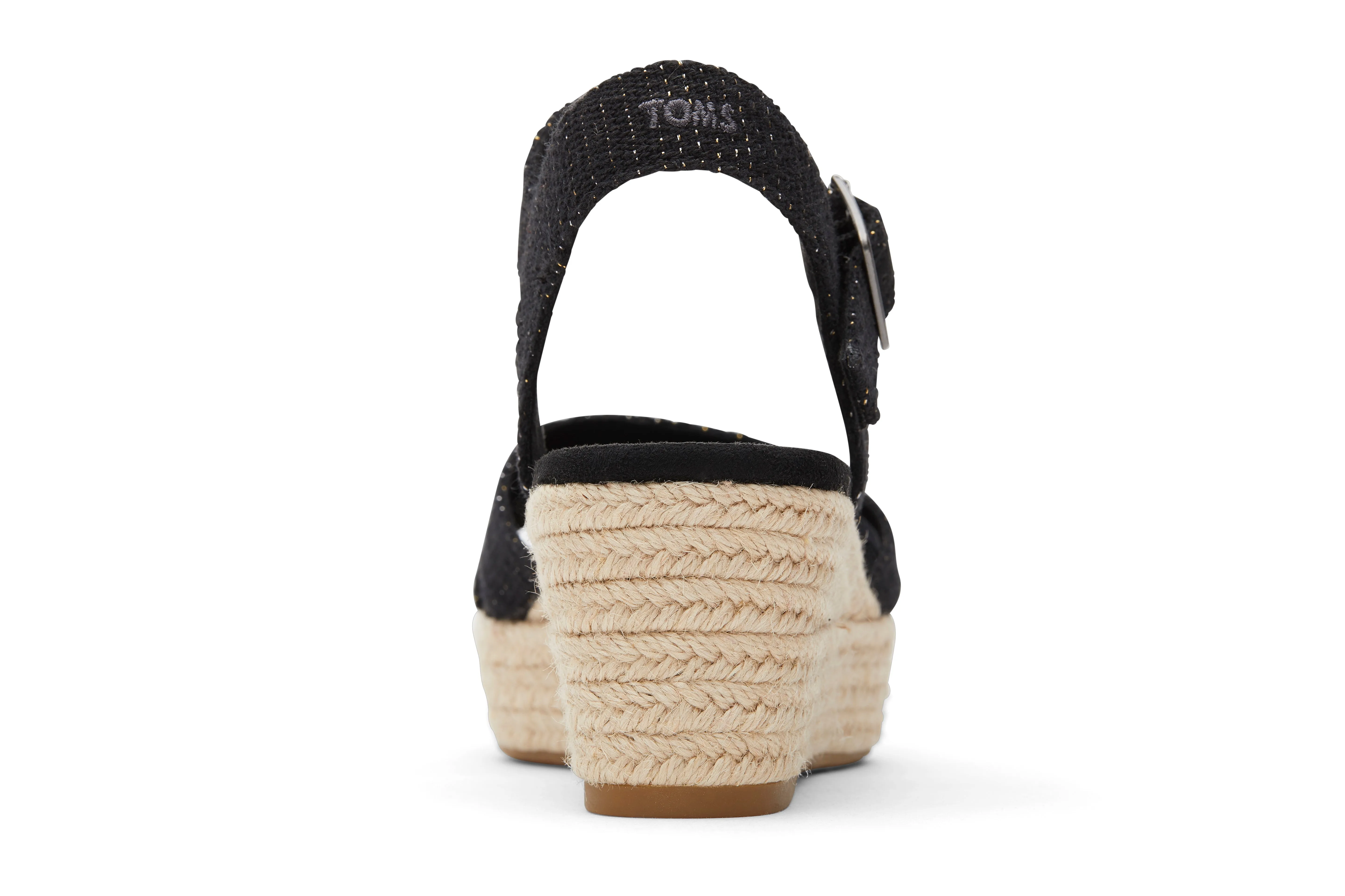 Black Metallic Linen Stripe Audrey Espadrille Sandal