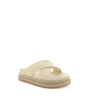 Aysha Slides - Cream Raffia