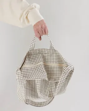 Baggu Horizontal Zip Duck Bag in Natural Grid