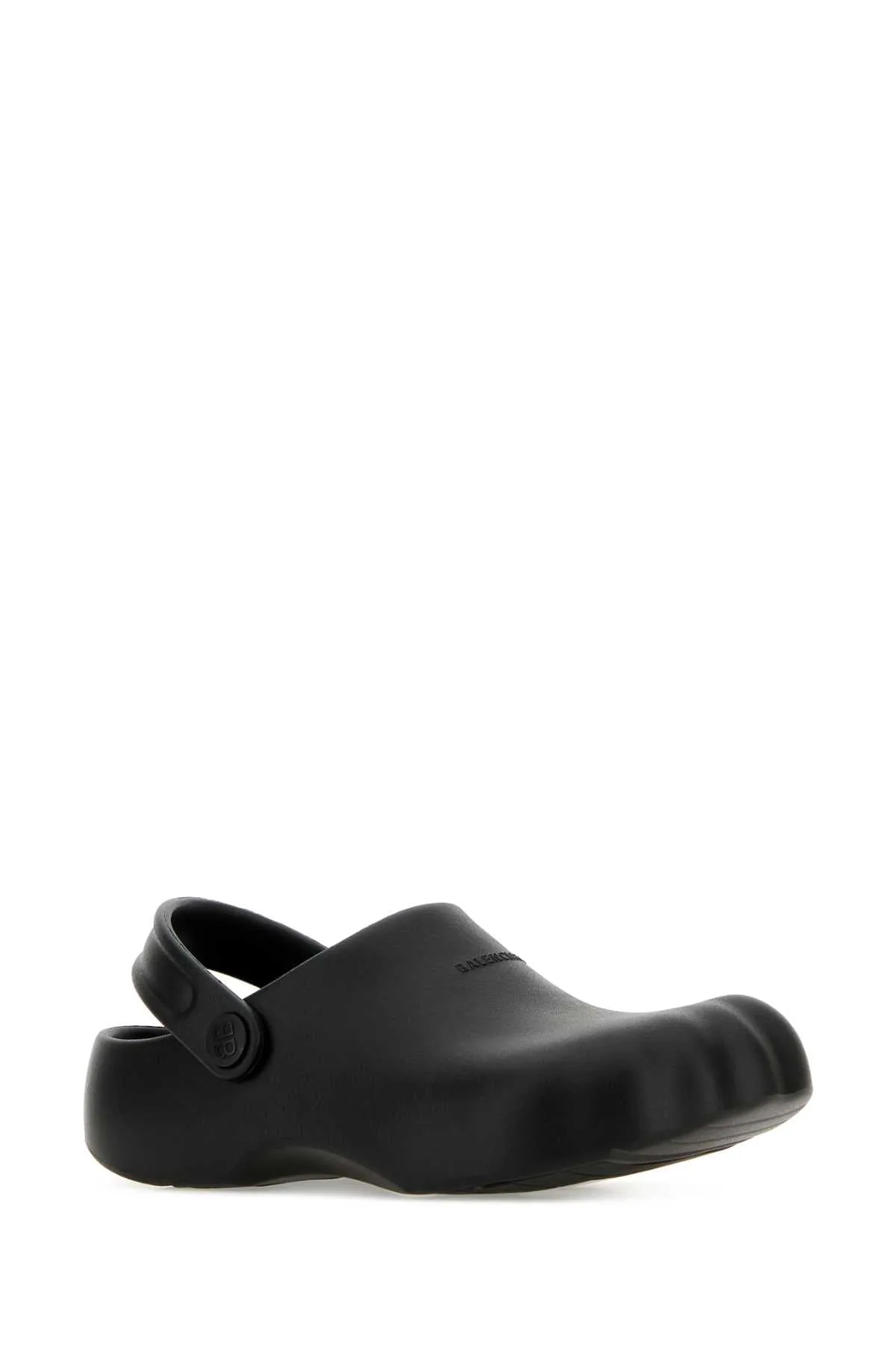 Balenciaga Black Rubber Sunday Slippers