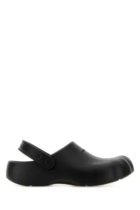 Balenciaga Black Rubber Sunday Slippers