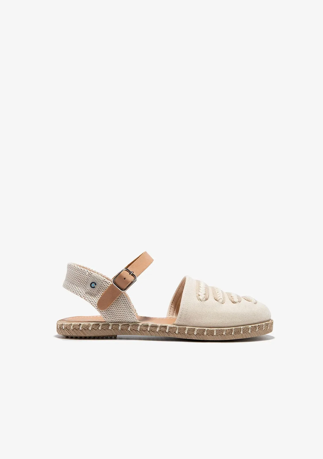 Beige Buckle Straps Espadrilles