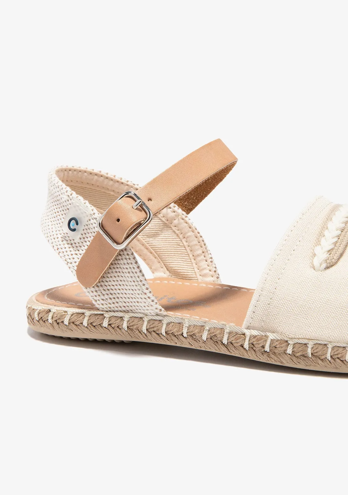 Beige Buckle Straps Espadrilles