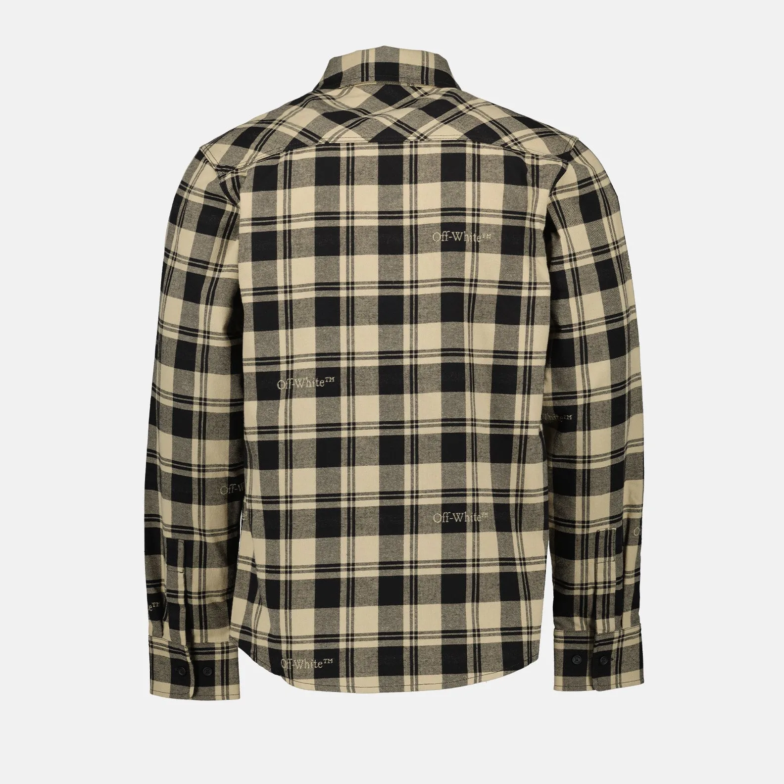 Beige Check Flannel Shirt