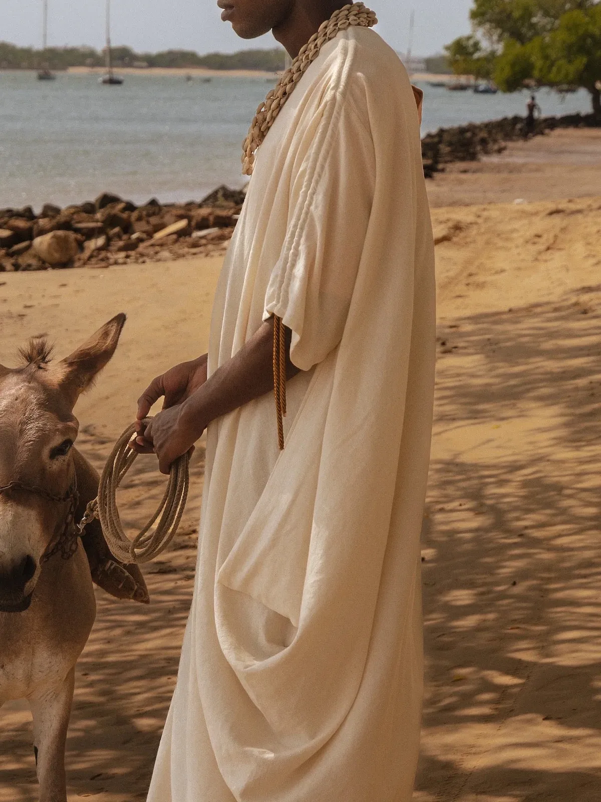 Beige One-Shoulder Dress