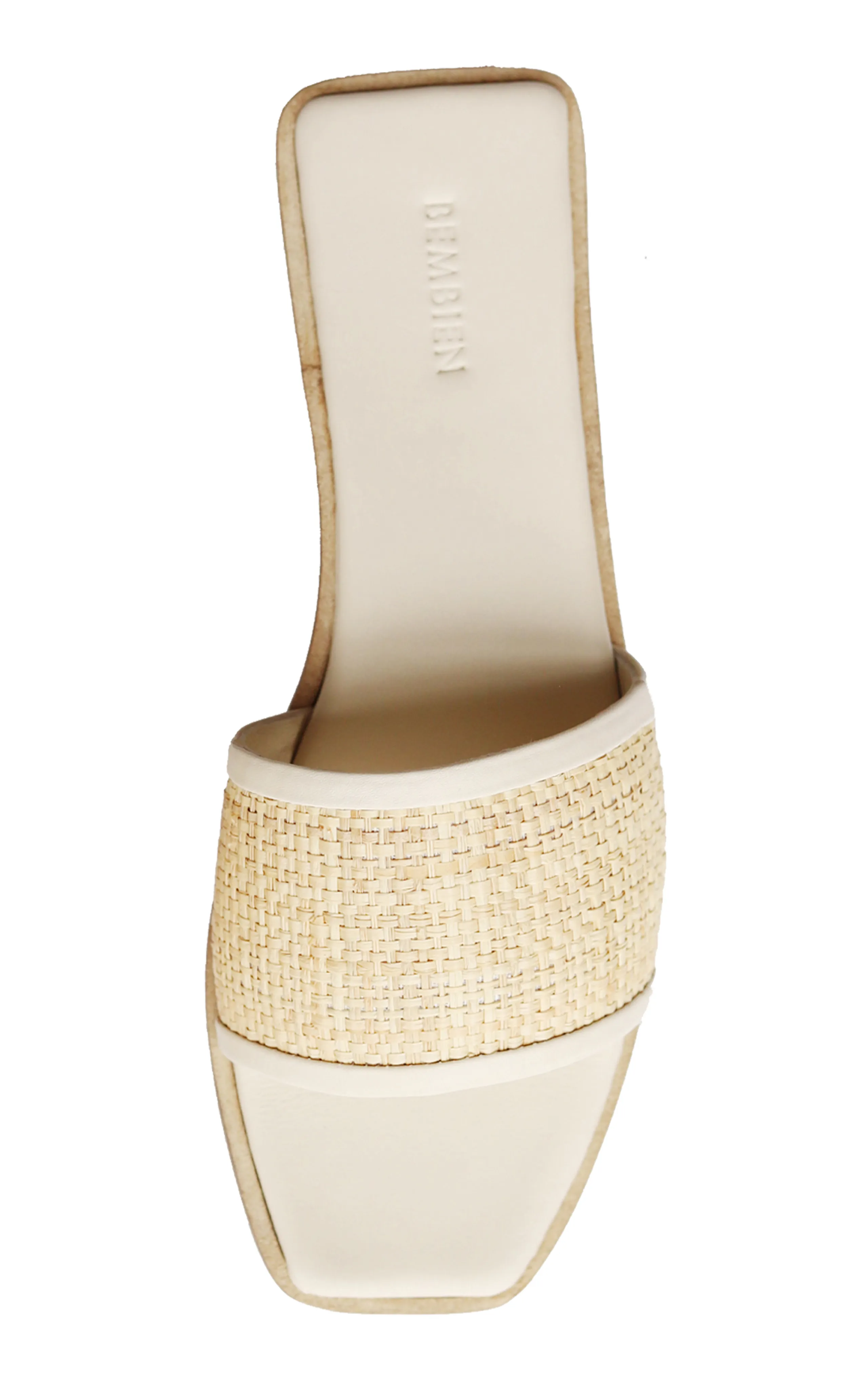 Bembien Ona Leather-Trimmed Raffia Slides