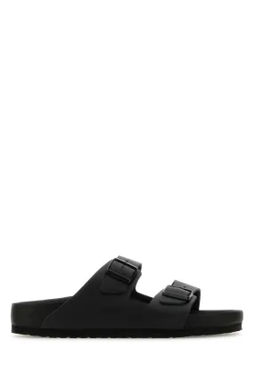 Birkenstock Black Leather Arizona Bs Slippers