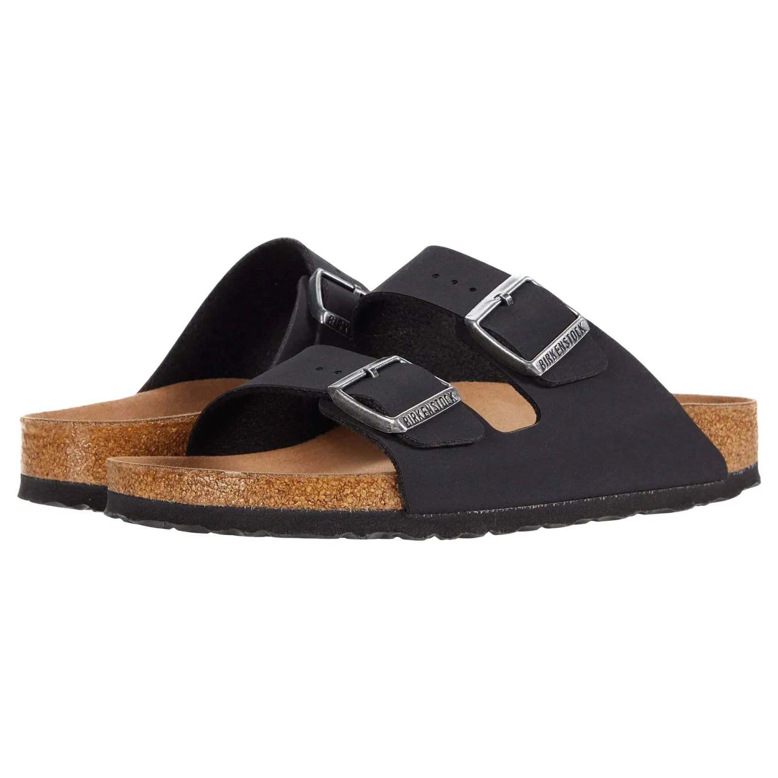 Birkenstock Unisex Sandals Arizona BS Vegan Buckles Slides Birko-Flor Nubuck - UK 5