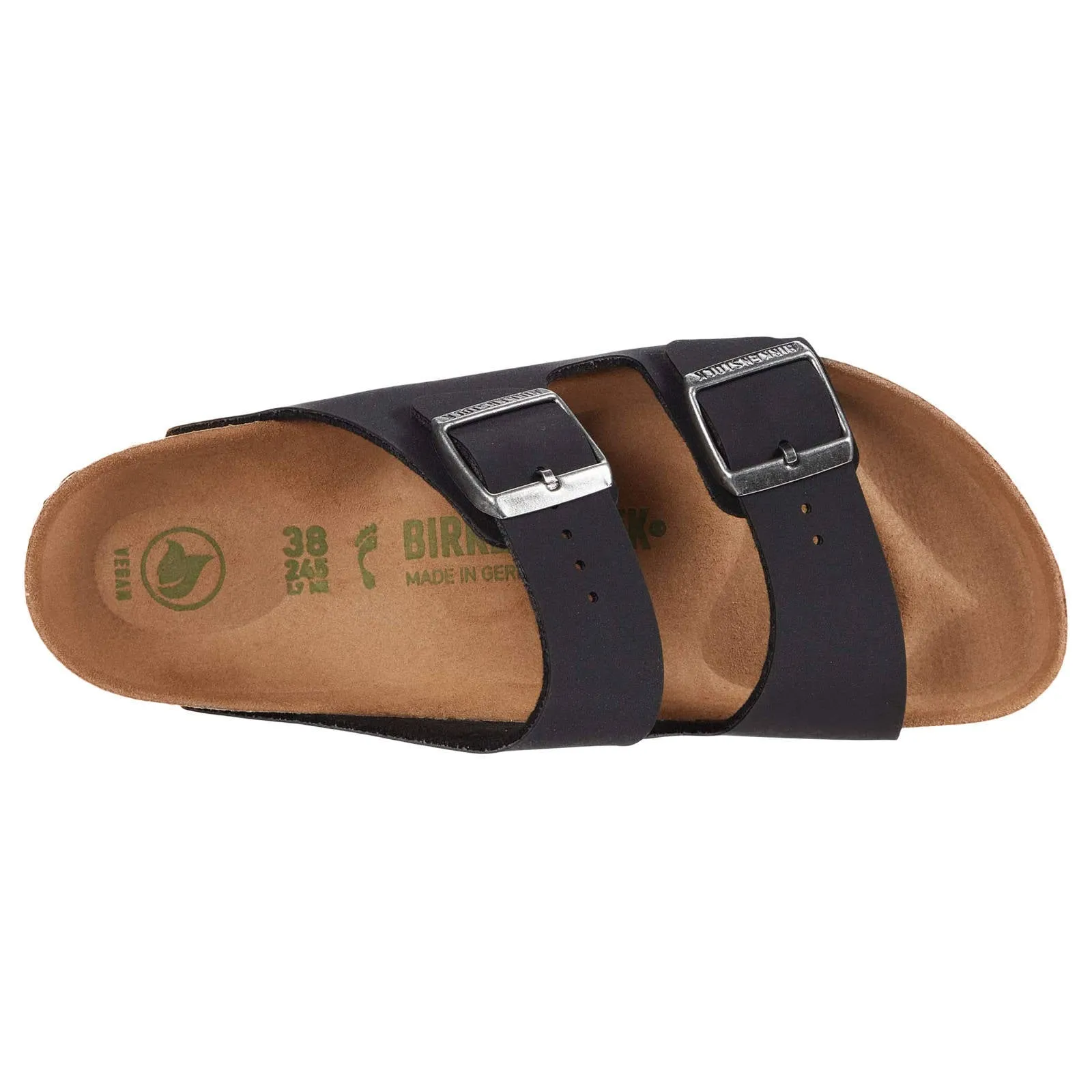 Birkenstock Unisex Sandals Arizona BS Vegan Buckles Slides Birko-Flor Nubuck - UK 5