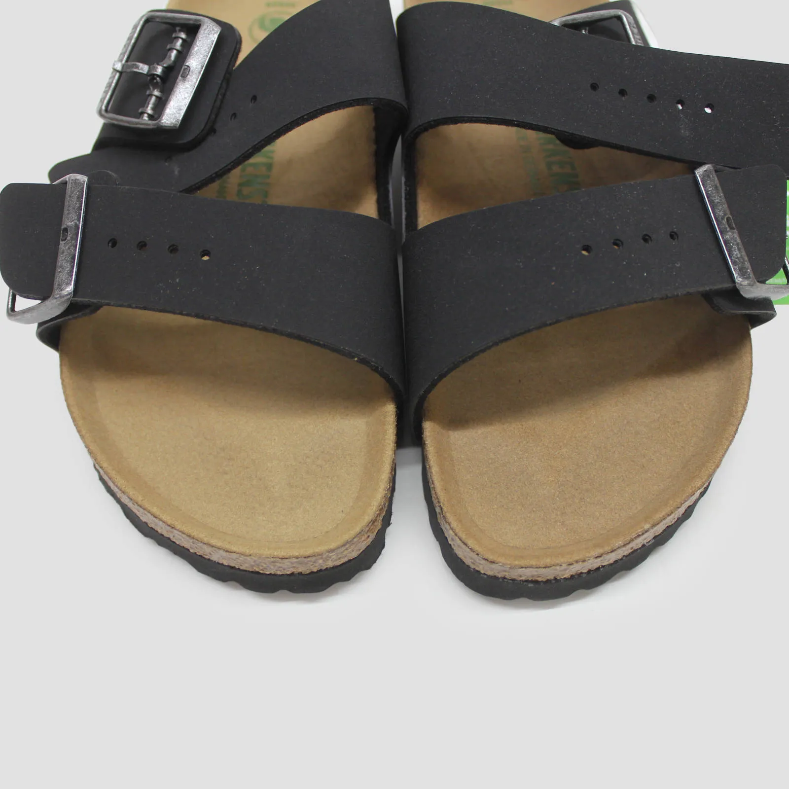 Birkenstock Unisex Sandals Arizona BS Vegan Buckles Slides Birko-Flor Nubuck - UK 5