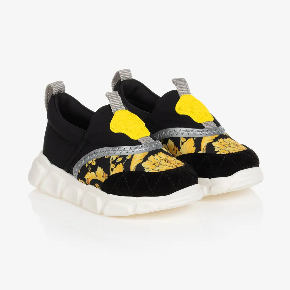 Black & Gold Baroque Trainers