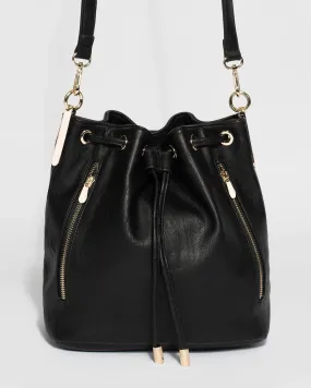 Black And Gold Giselle Bucket Bag