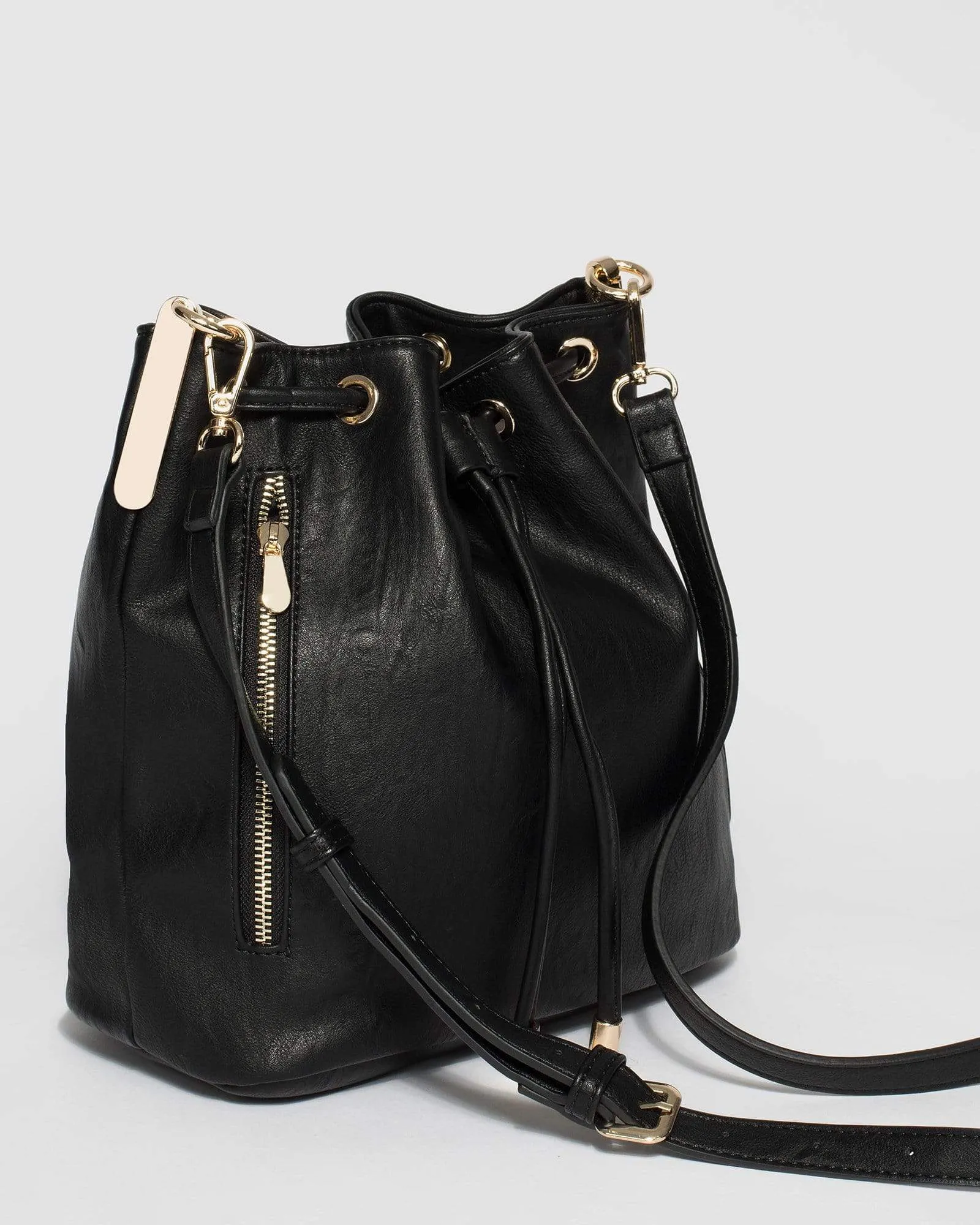 Black And Gold Giselle Bucket Bag