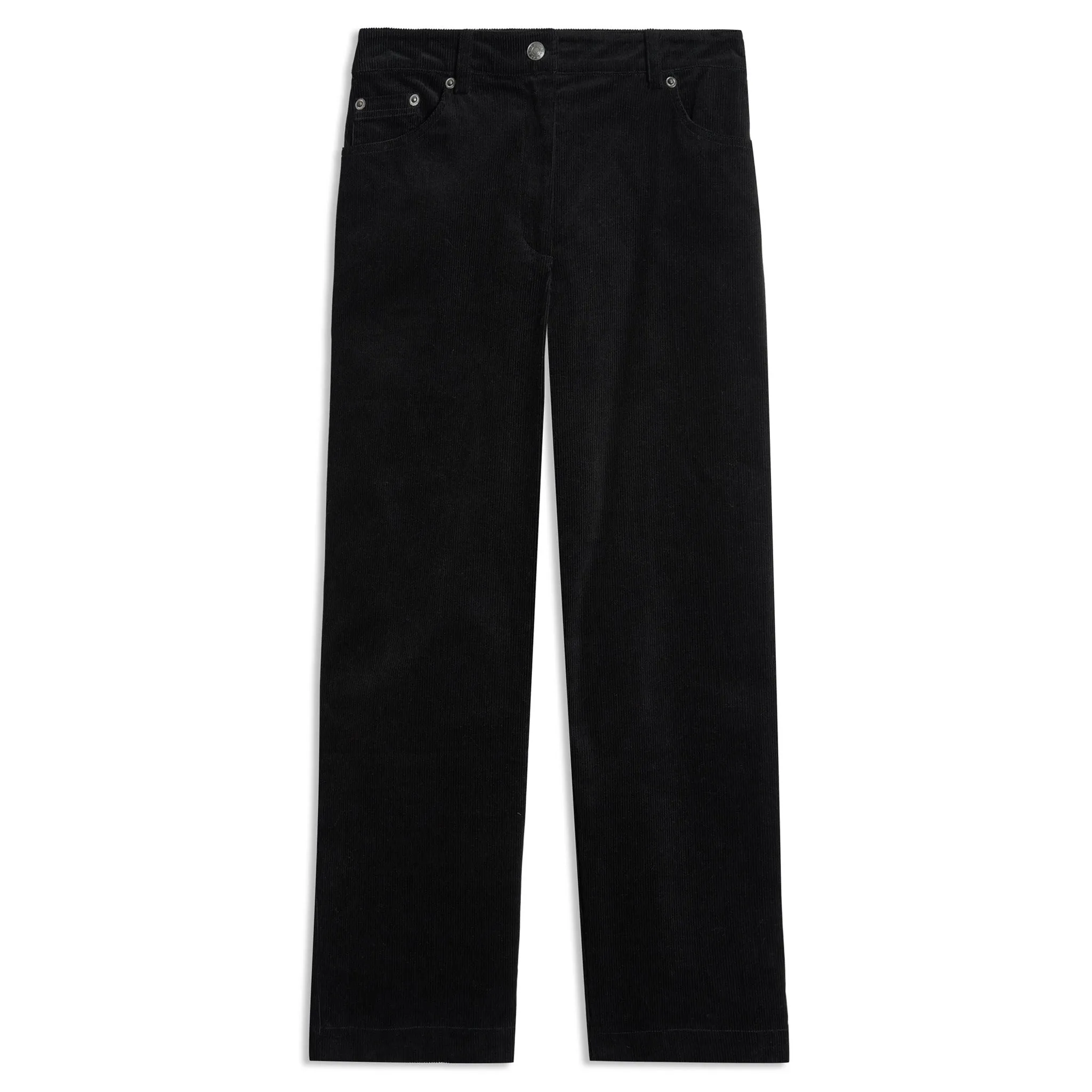 Black Cord Straight Leg Trousers