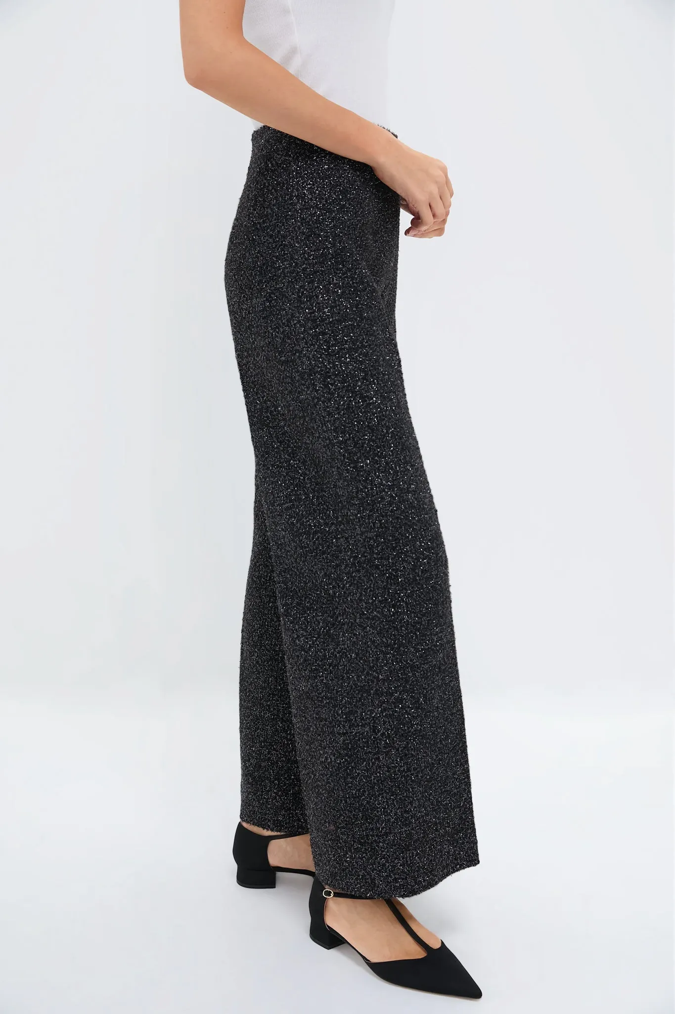 Black Daffy Disco Tweed Trousers