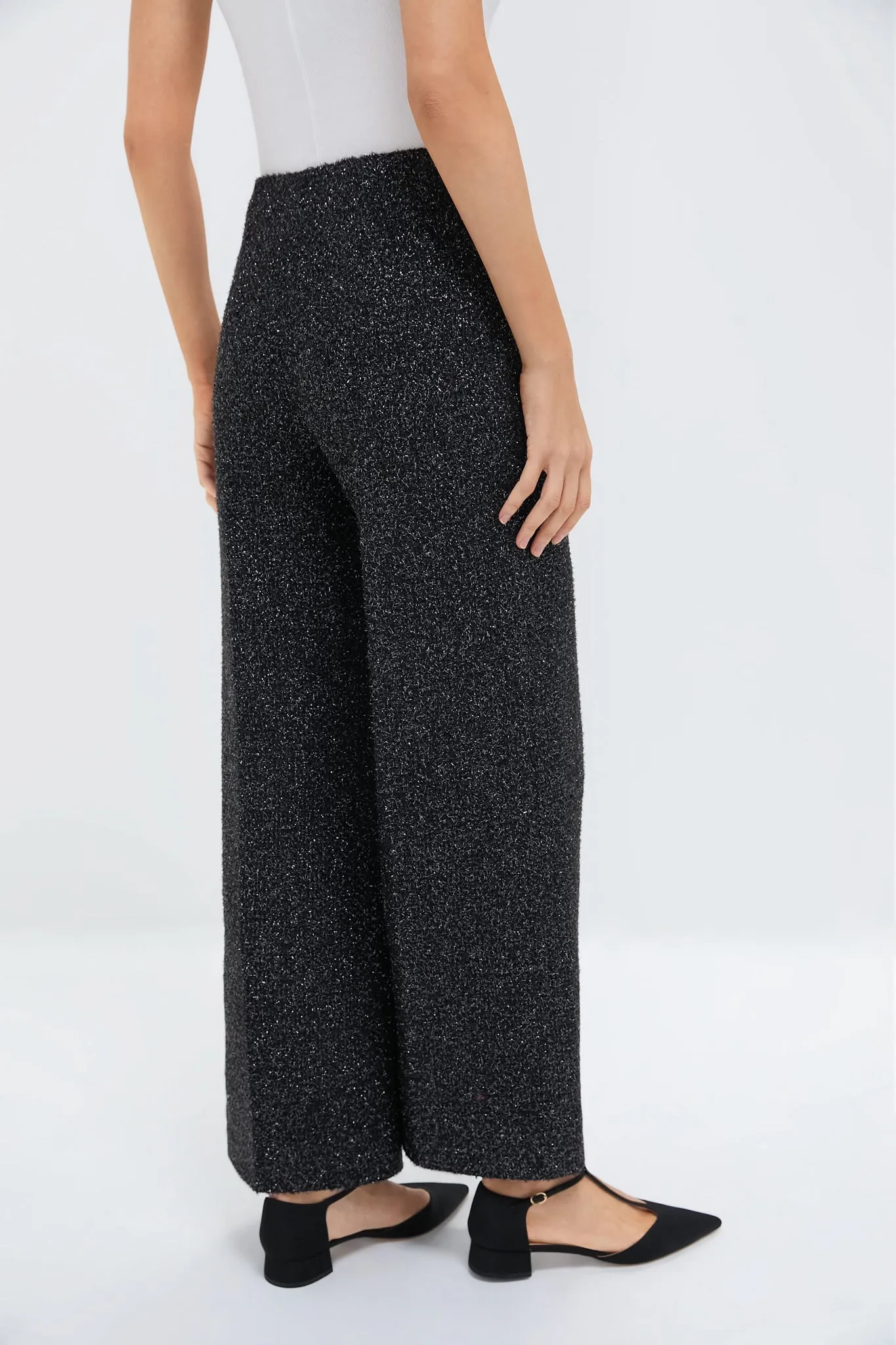 Black Daffy Disco Tweed Trousers