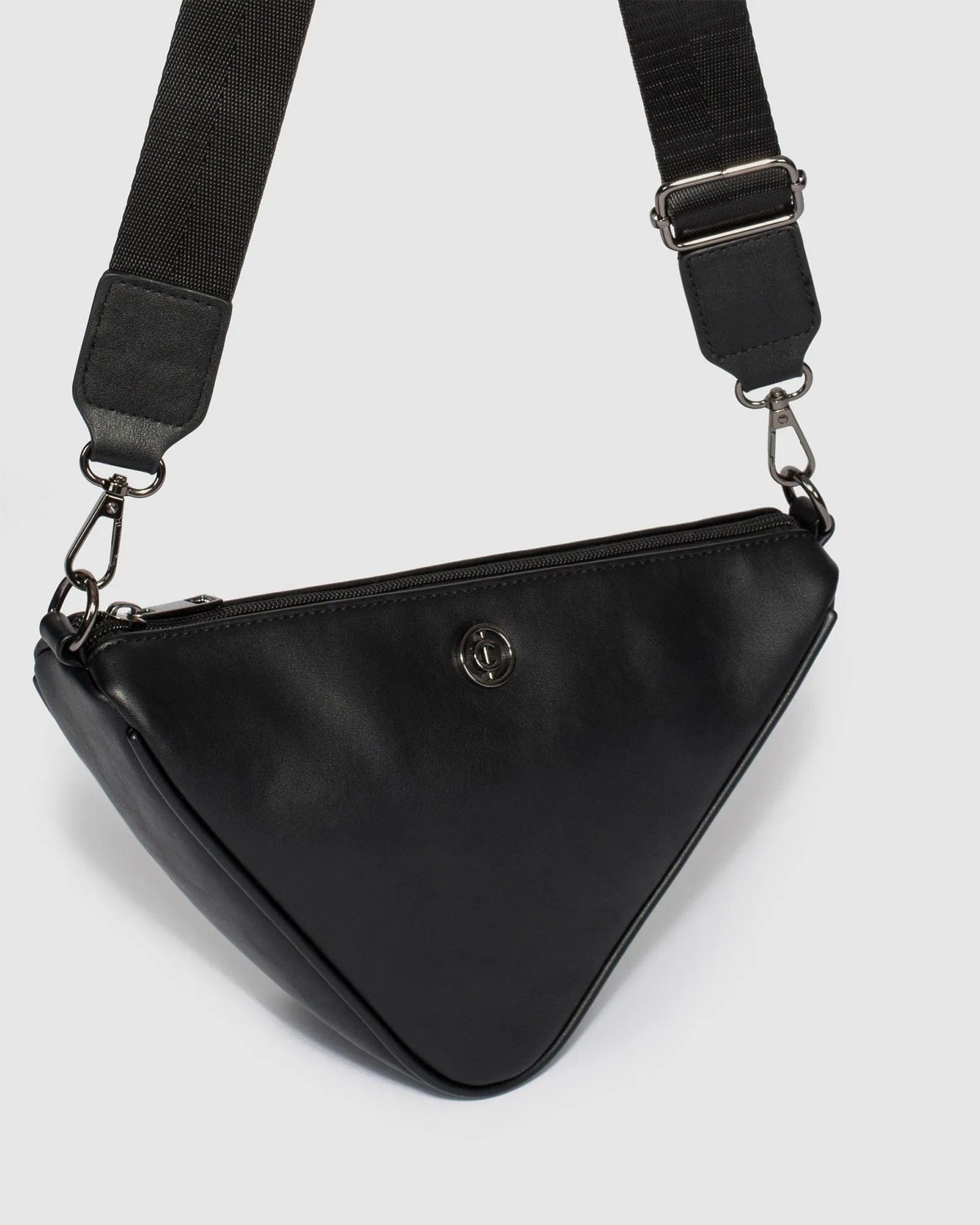 Black Deena Triangle Crossbody Bag