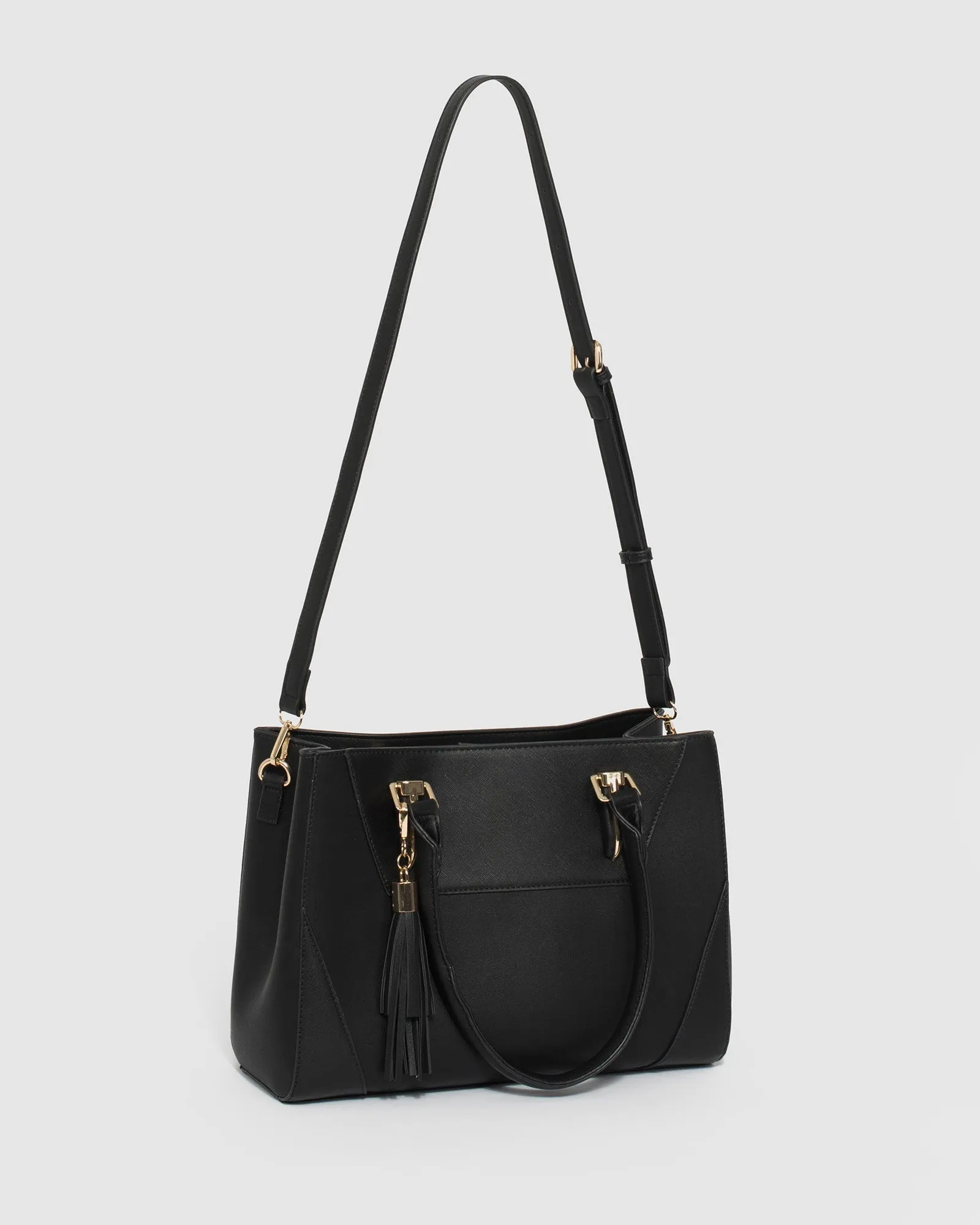 Black Demi Panel Tote Bag