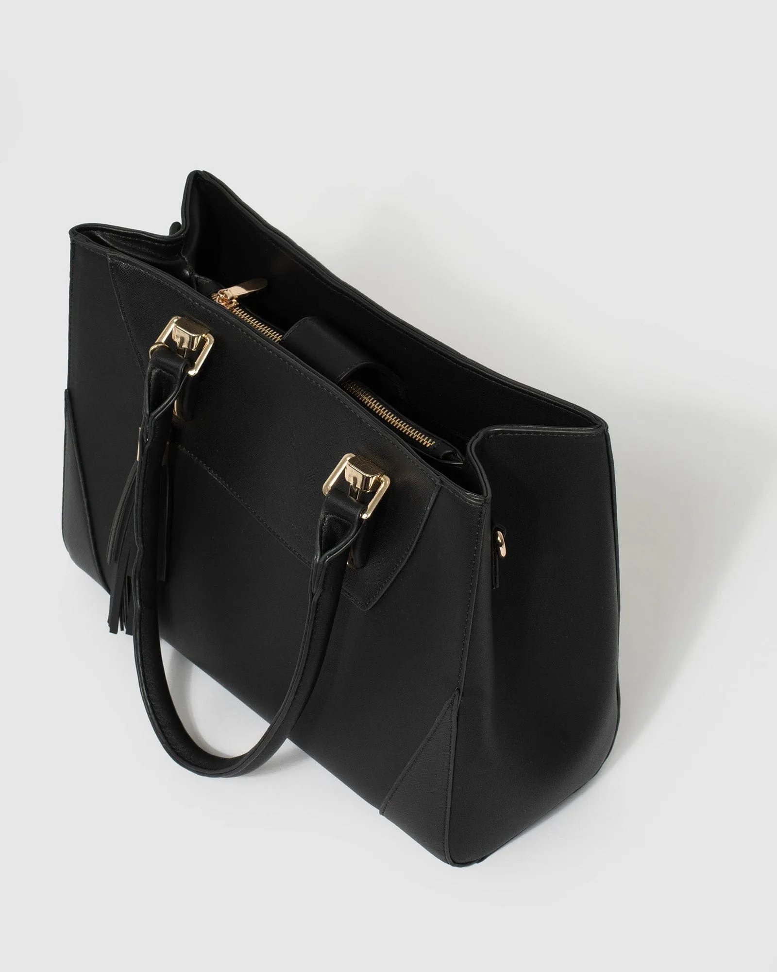 Black Demi Panel Tote Bag