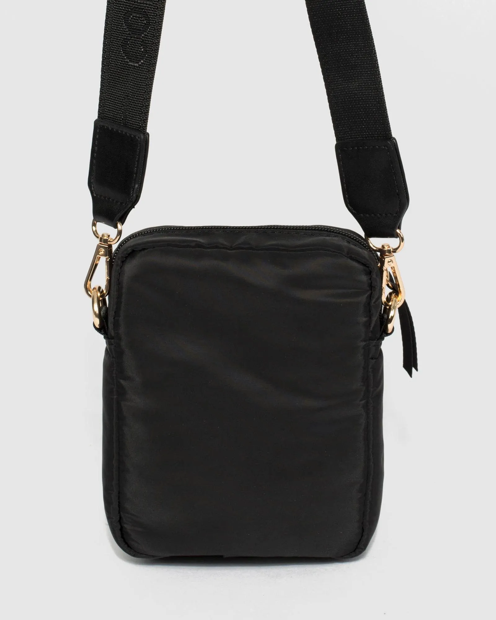 Black Emma Lock Crossbody Bag