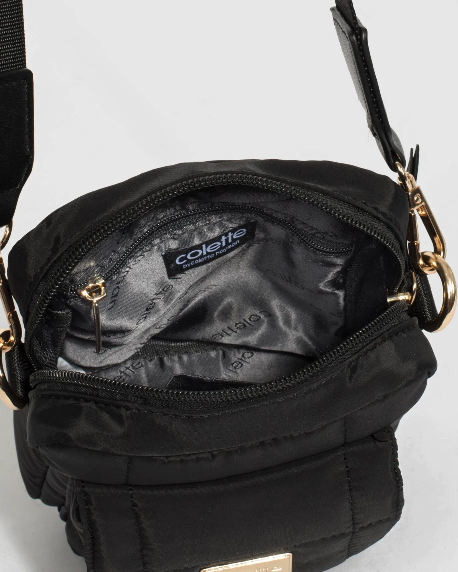 Black Emma Lock Crossbody Bag