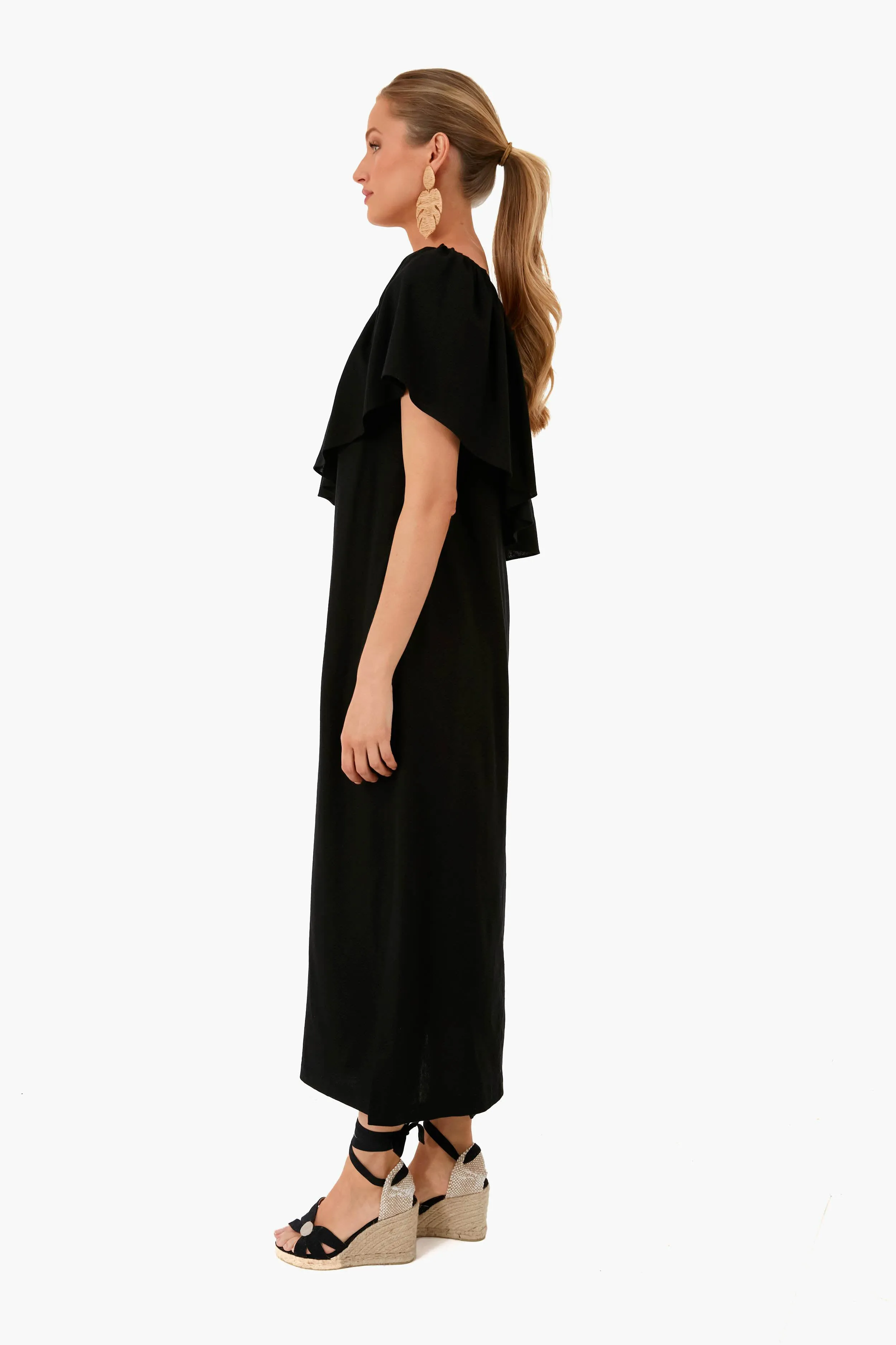 Black Florencia One Shoulder Dress