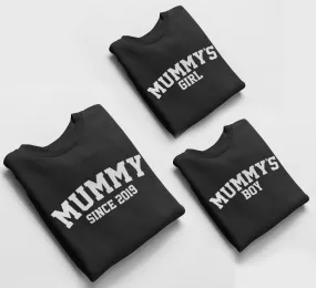 Black Matching Jumpers, Mummy Since, Mummy's Girl, Mummy's Boy Mother's Day Gift, Birthday Gift