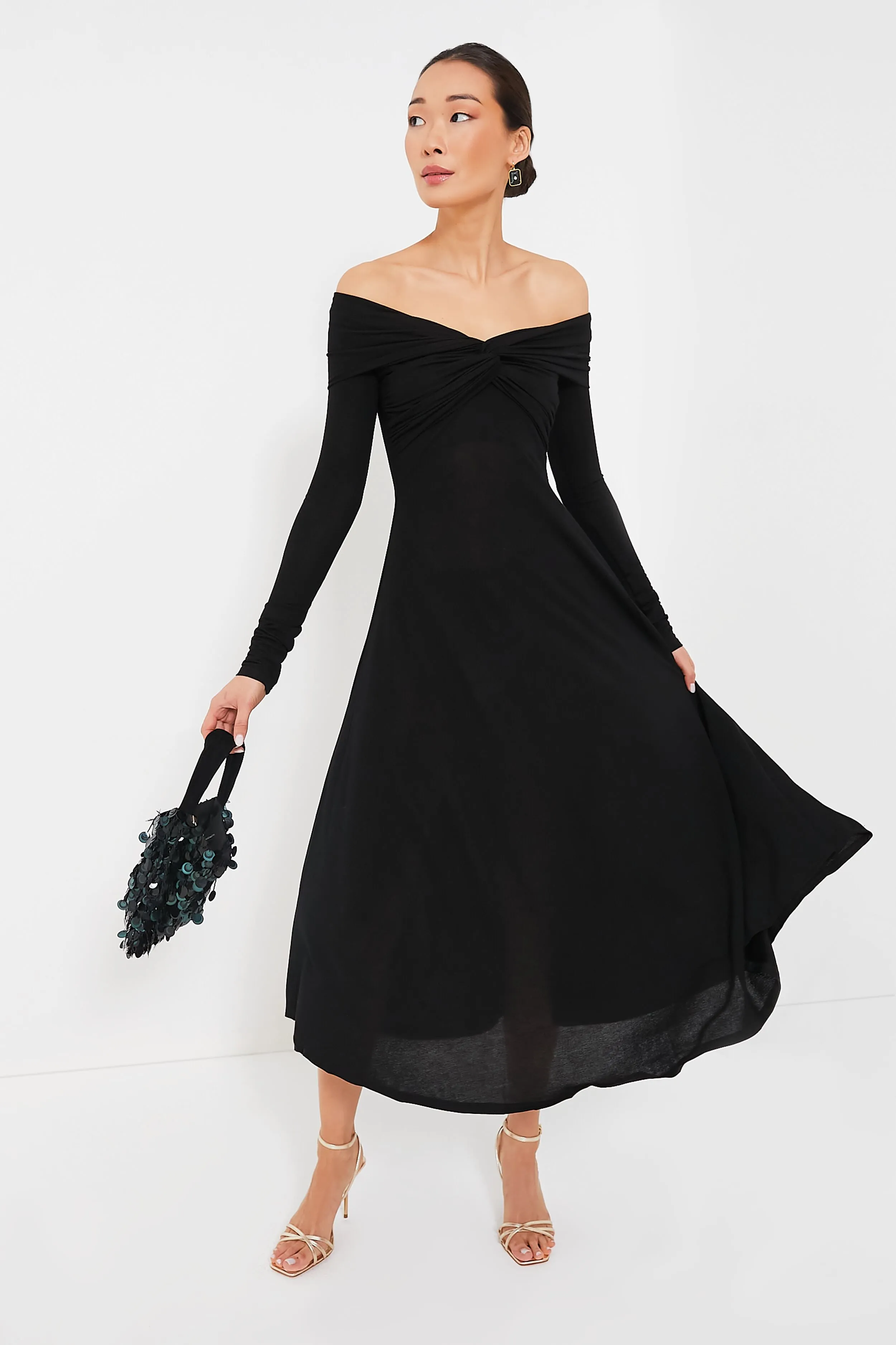 Black Off The Shoulder Maxi Dress