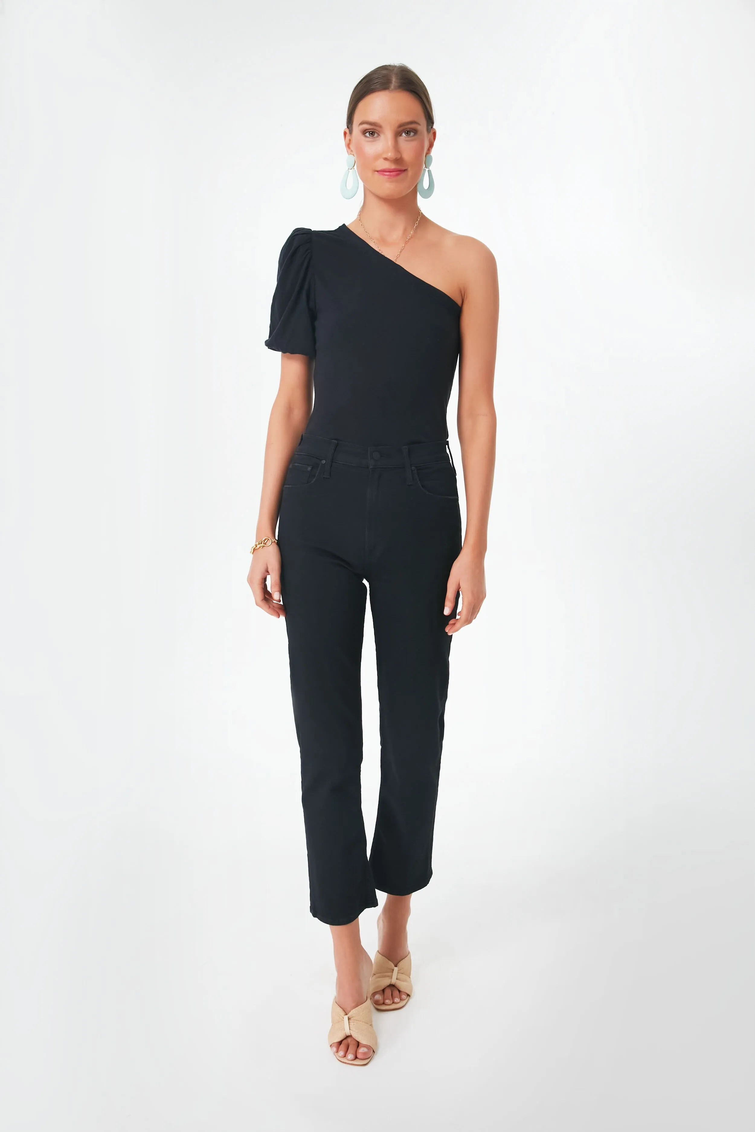 Black Penelope One Shoulder Top