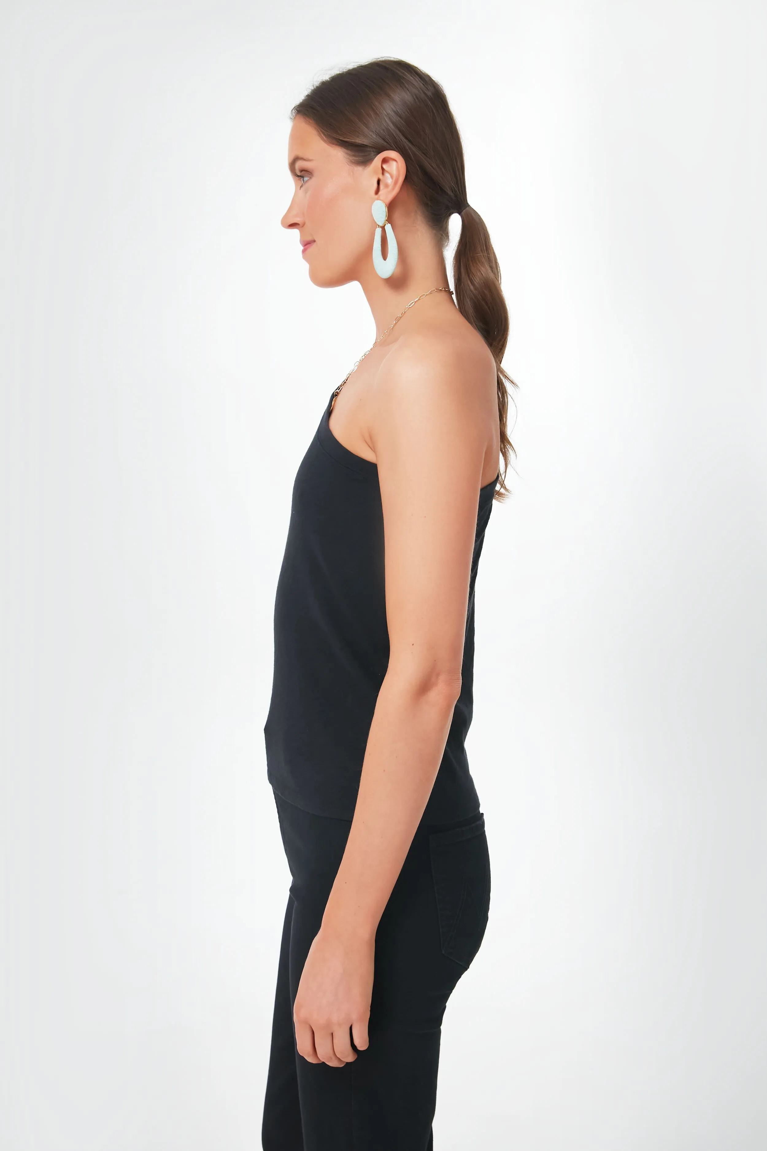 Black Penelope One Shoulder Top