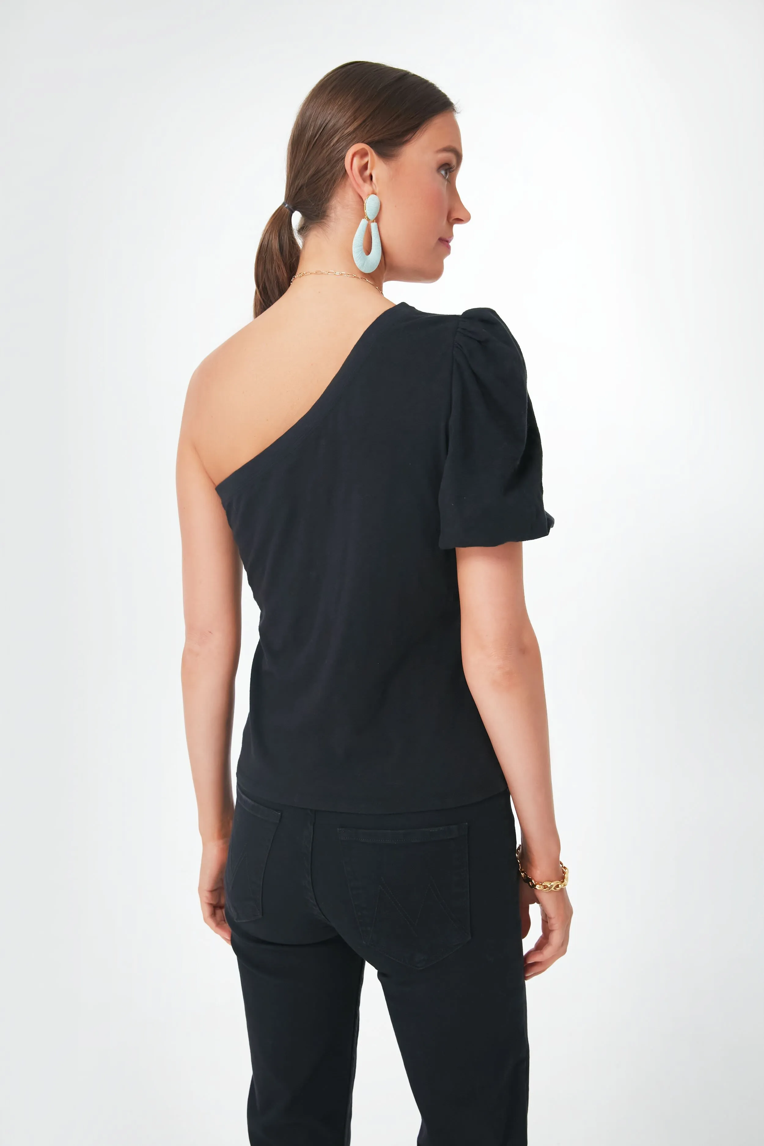 Black Penelope One Shoulder Top