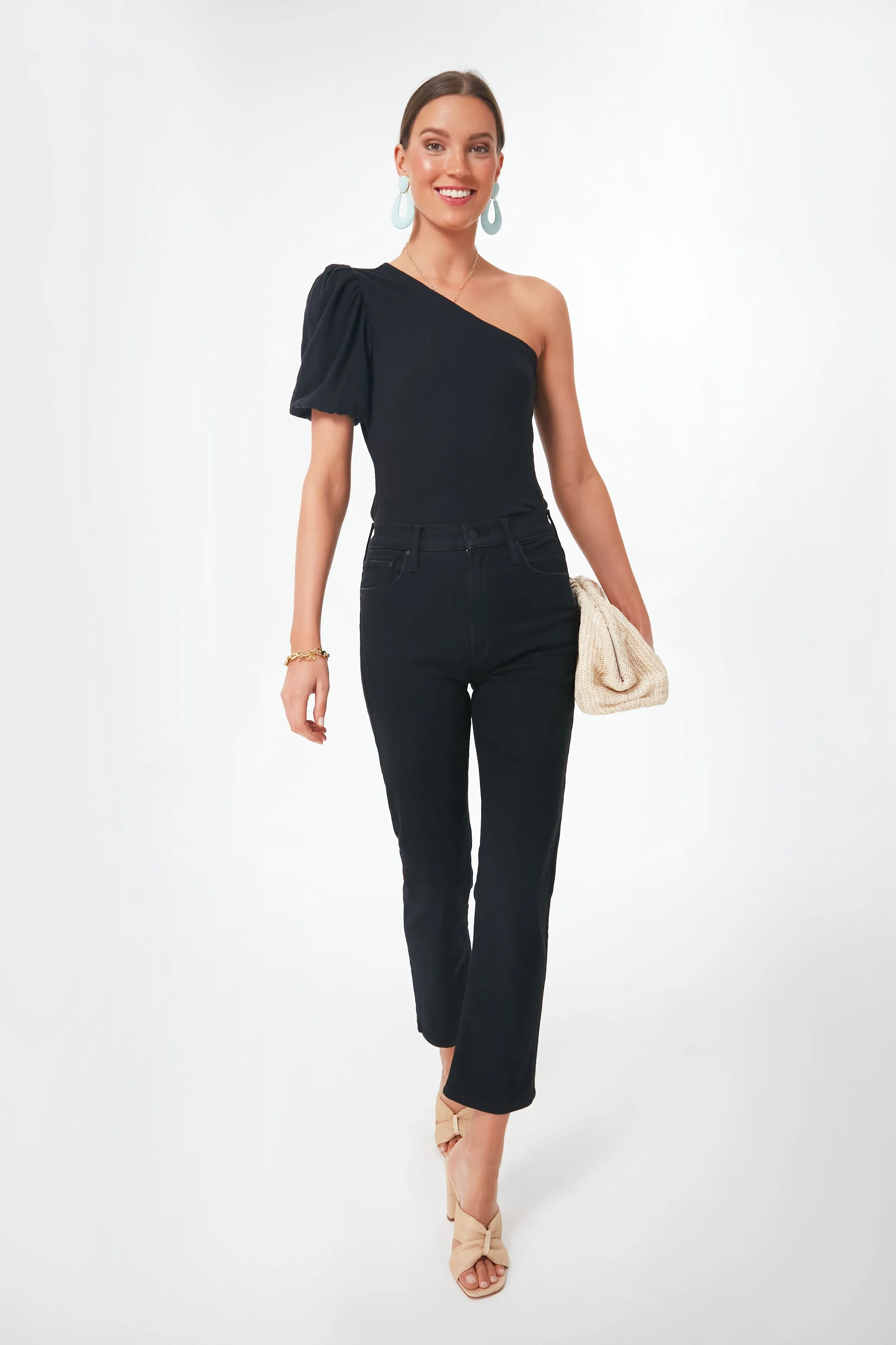 Black Penelope One Shoulder Top