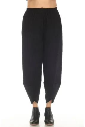 Black Textured Knit Pant